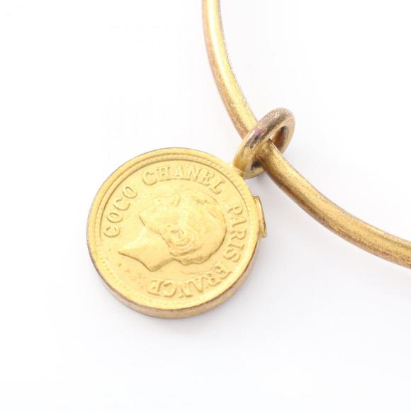 CHANEL Authentic Gold Logo Bracelet